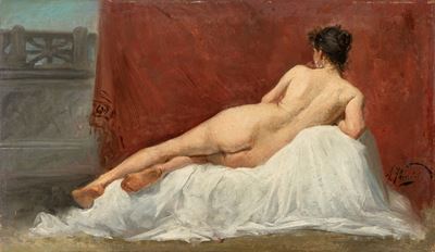 Nudo femminile, olio su tela