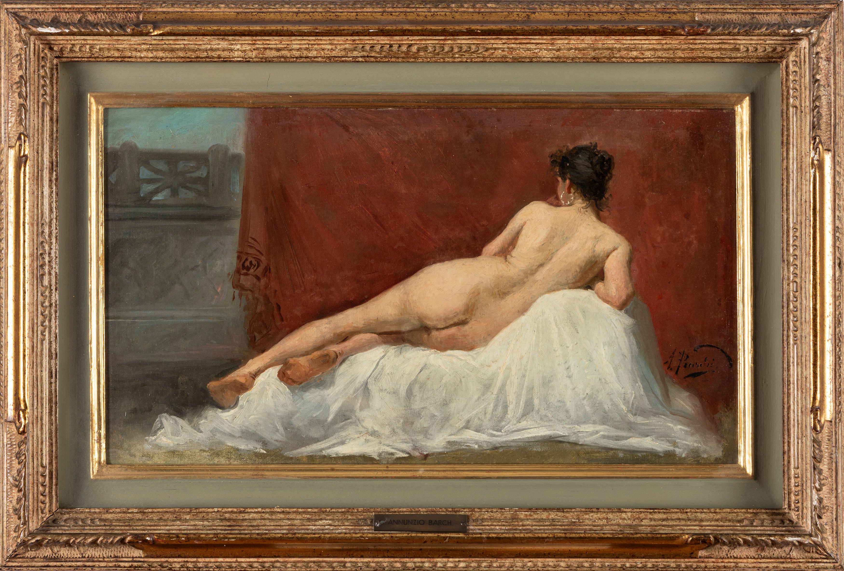 Annunzio Barchi - Nudo femminile, olio su tela