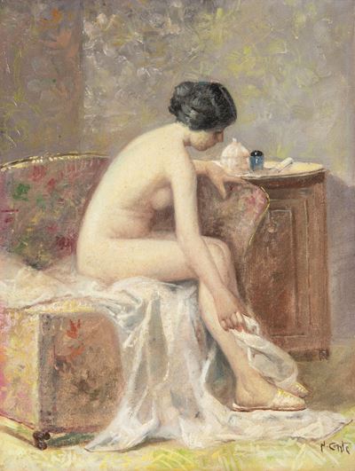 La modella, olio su tela