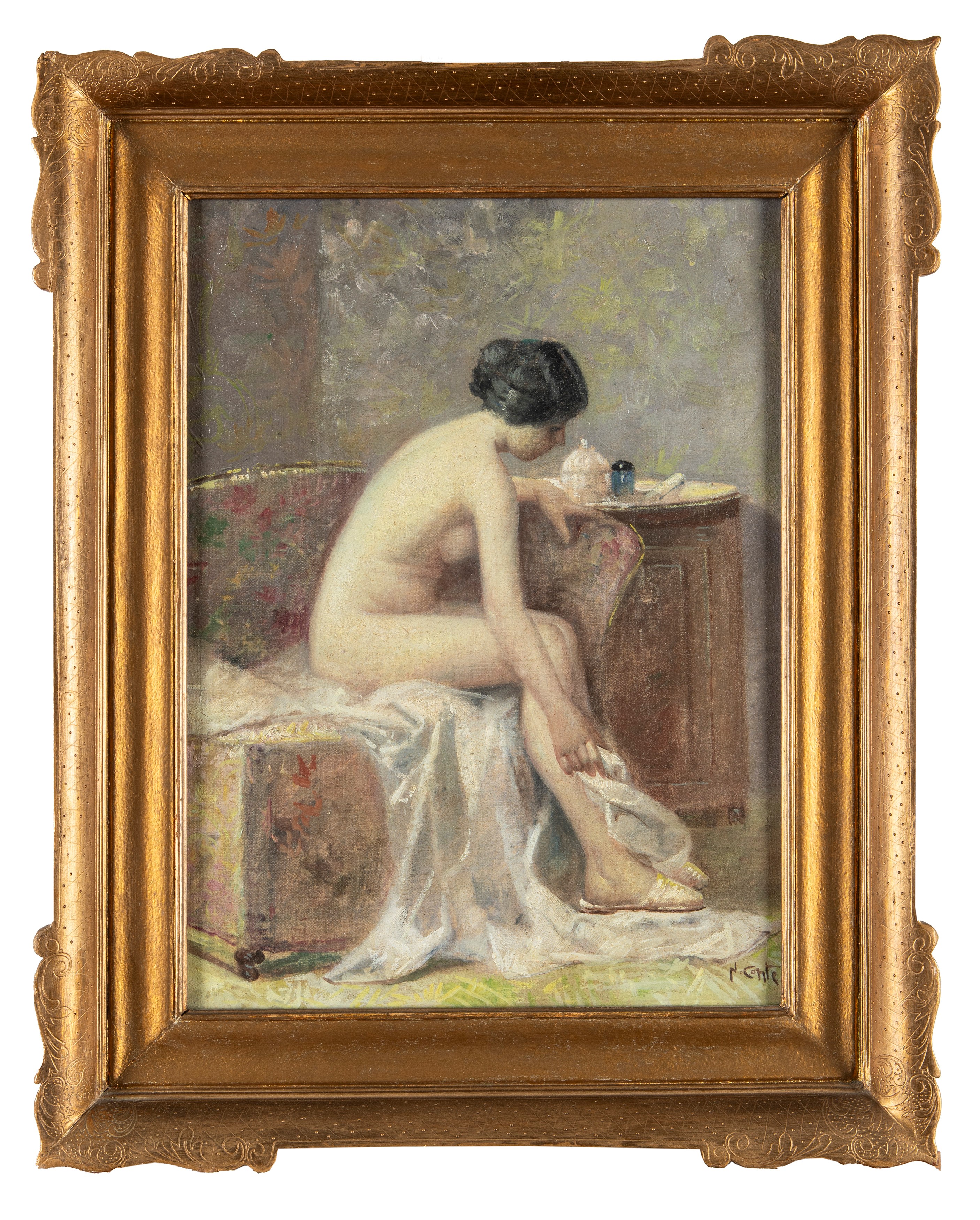 Nazareno Conte - La modella, olio su tela