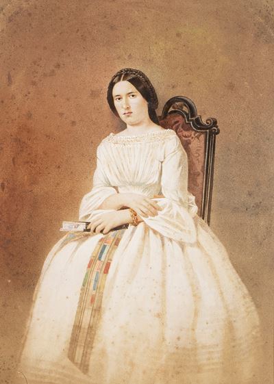 Ritratto femminile, acquerello su carta