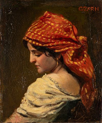 La Gitana, olio su cartone pressato
