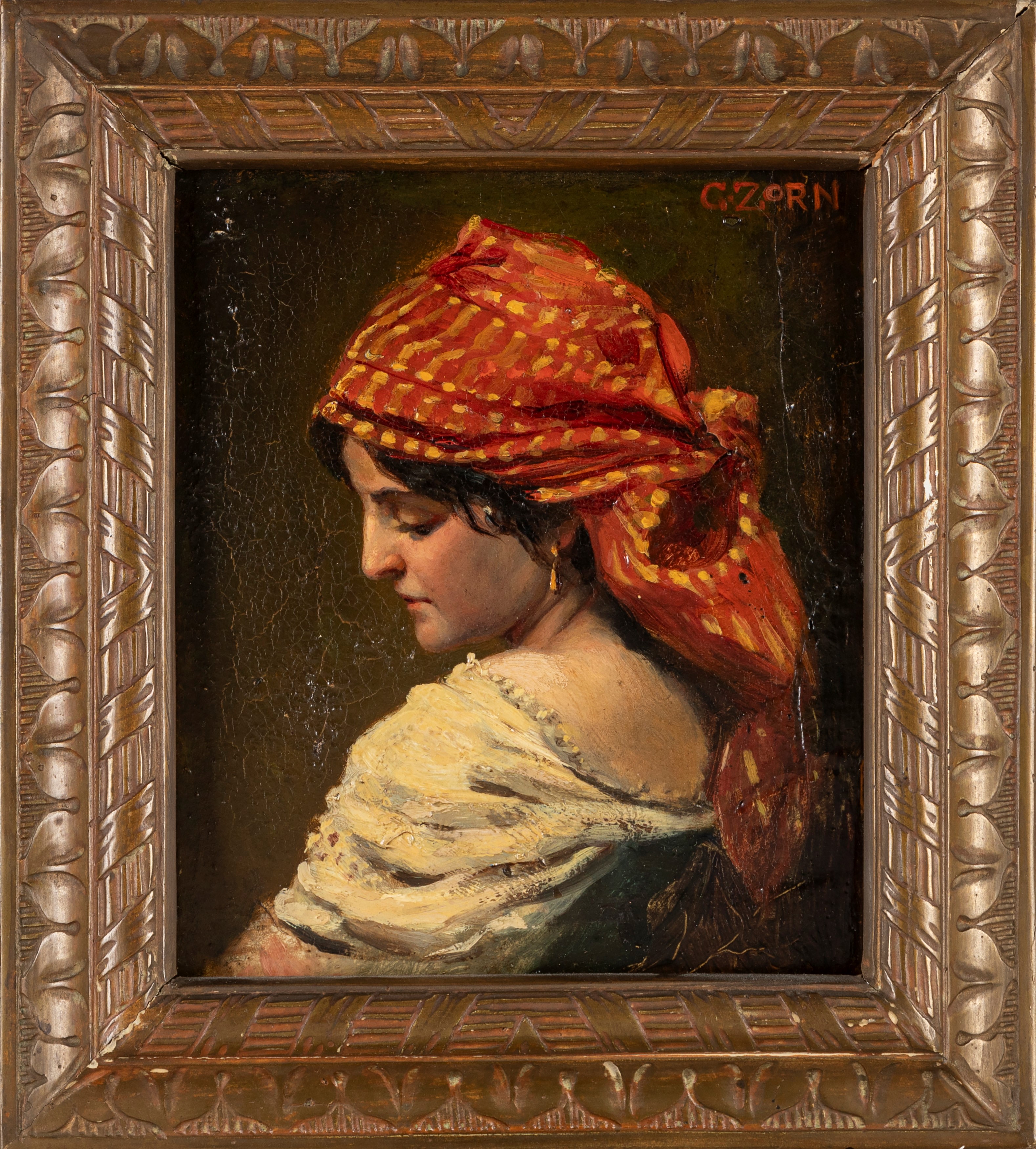 Gustav Zorn - La Gitana, olio su cartone pressato