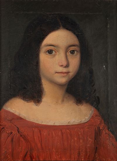 Autore sconosciuto, Ritratto di giovinetta, olio su tela