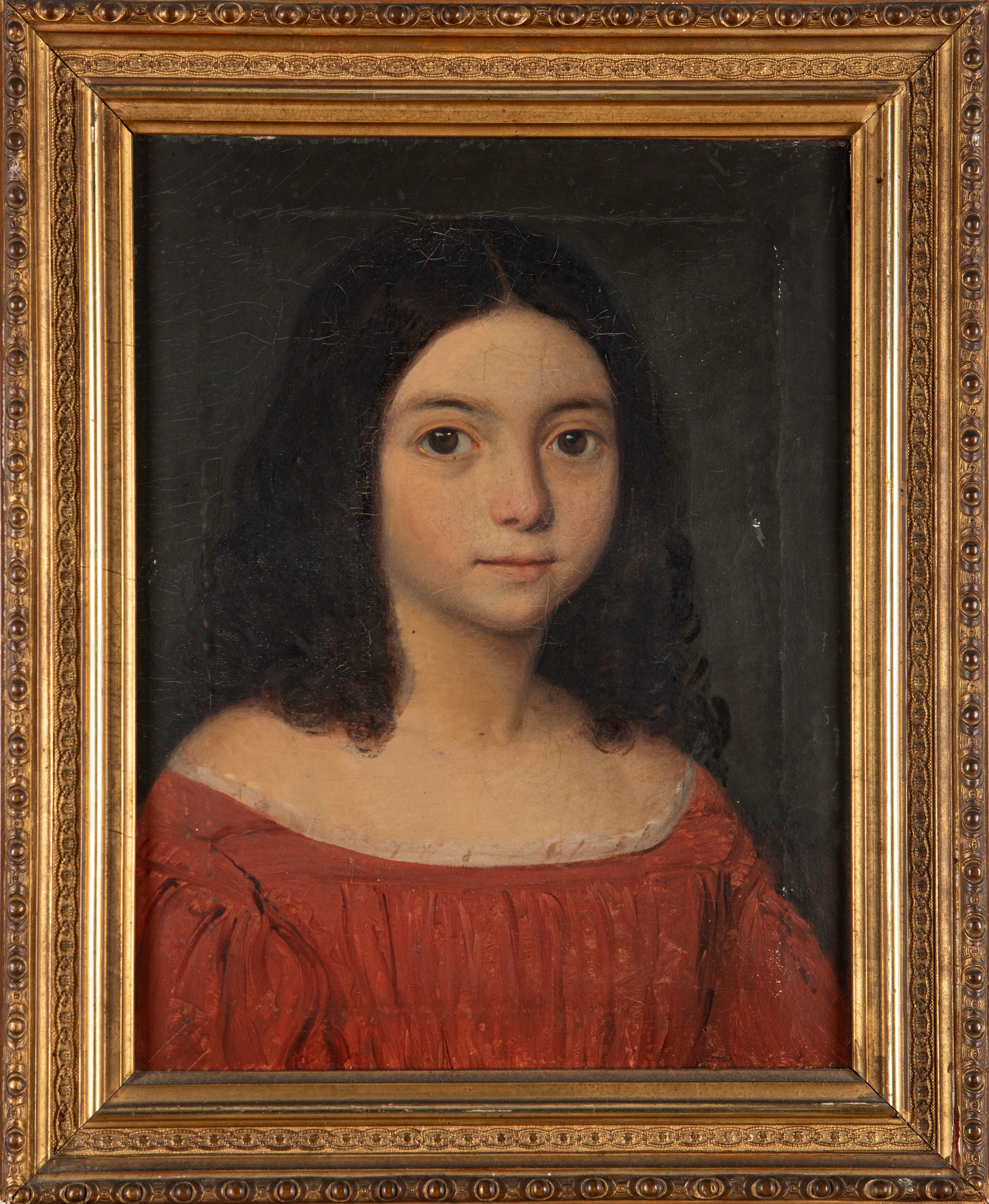 Scuola Lombarda, Secolo XIX - Autore sconosciuto, Ritratto di giovinetta, olio su tela