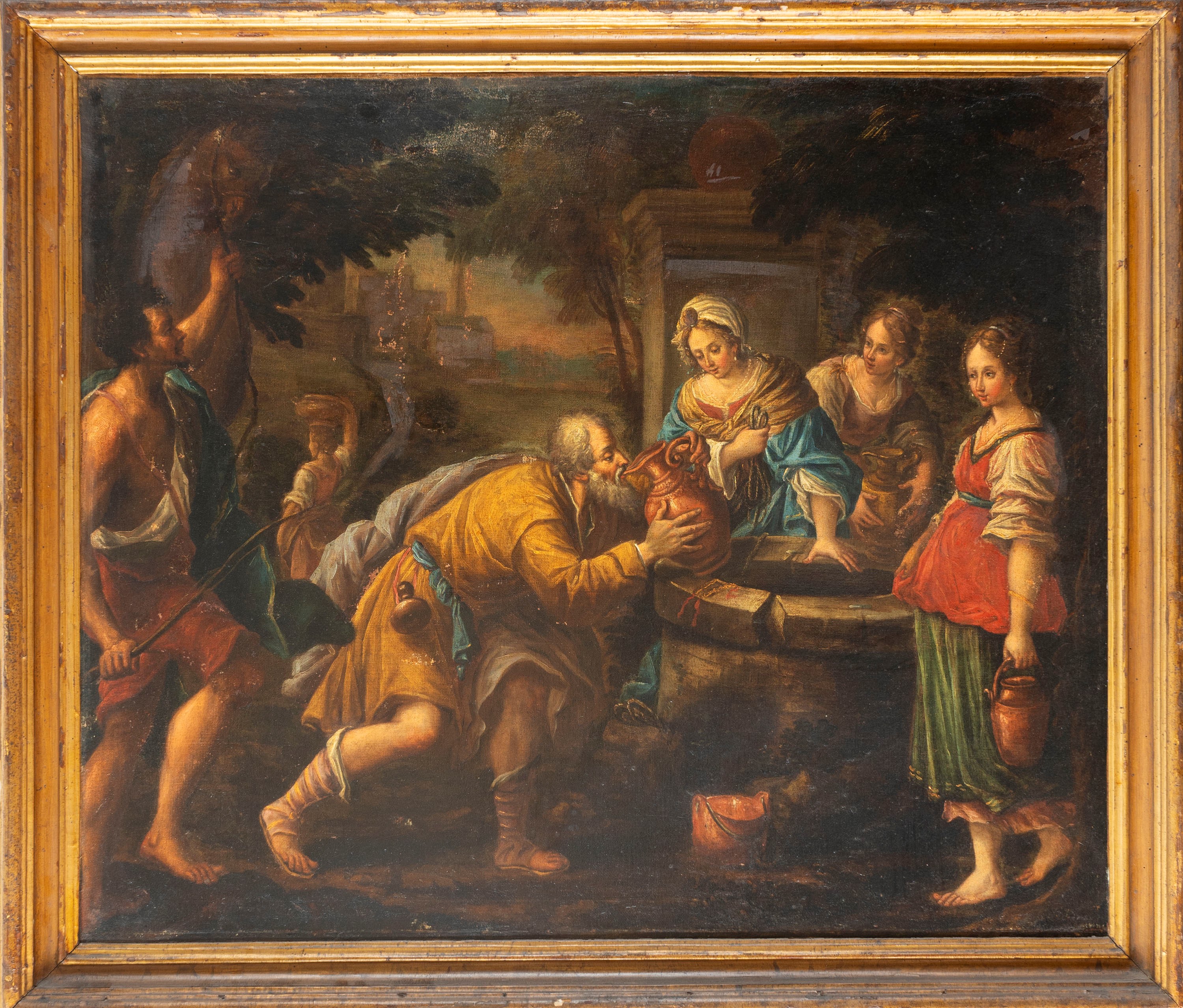 Scuola Dell'italia Settentrionale, Secolo XVII - Rebecca al pozzo, olio su tela