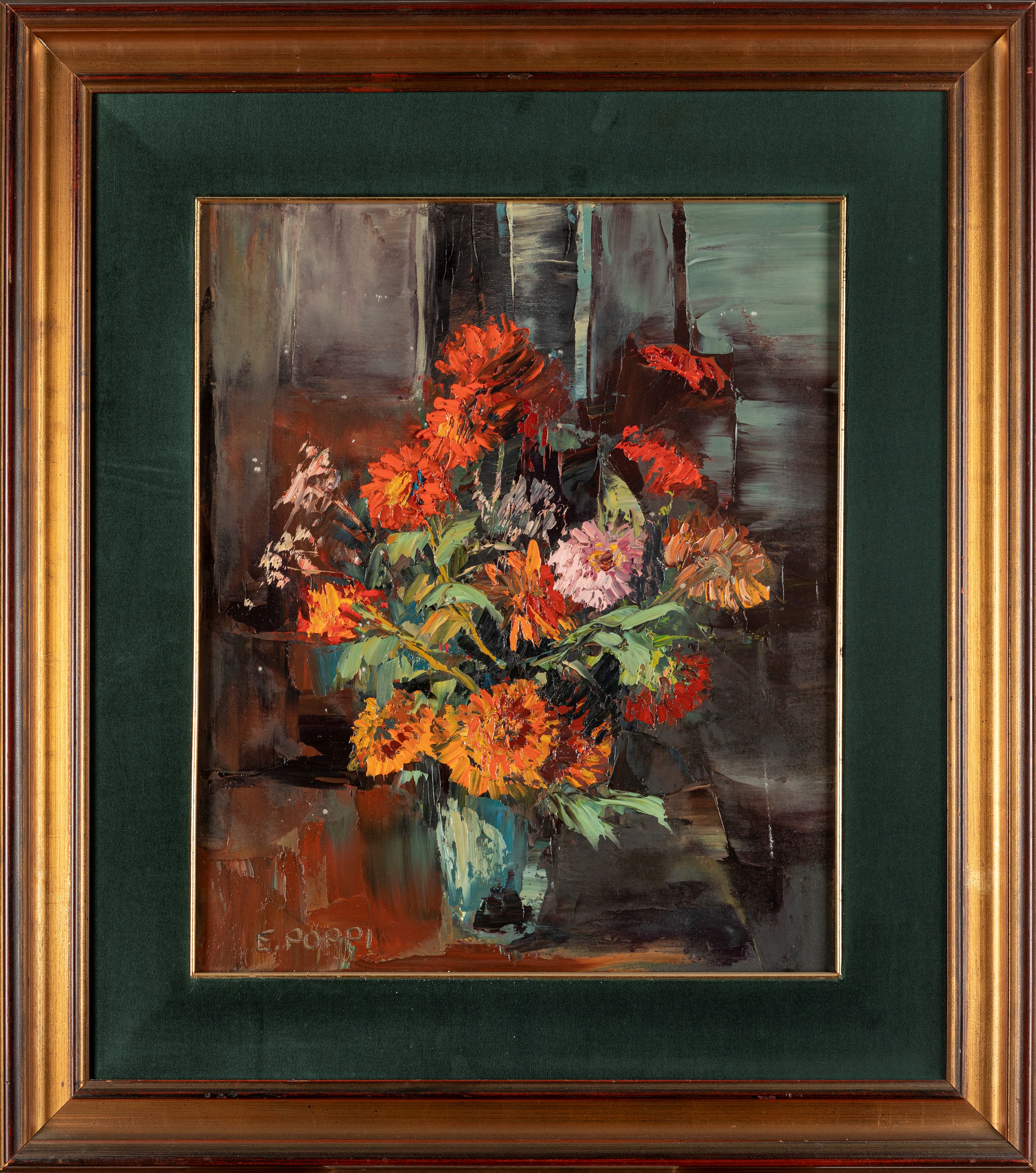 Eugenio Poppi - Vaso di fiori, olio su tela