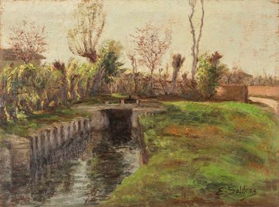 Cascina Monluè, Milano, olio su compensato, 1938