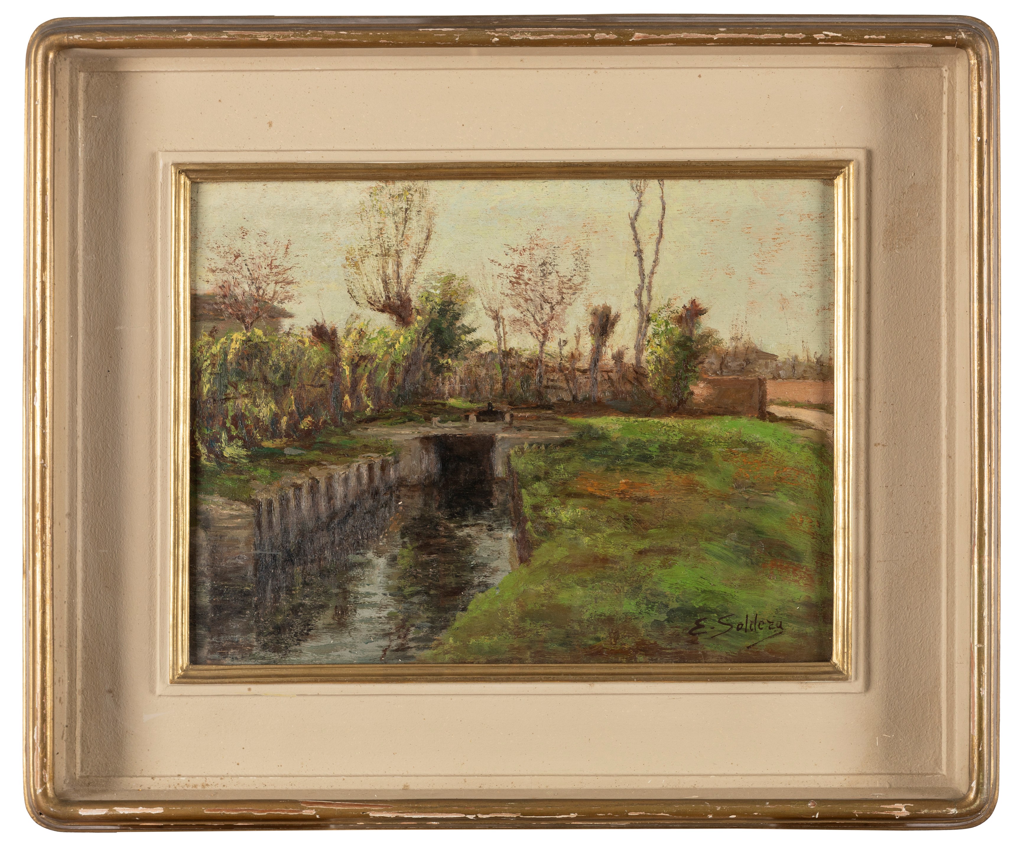 Erminio Soldera - Cascina Monluè, Milano, olio su compensato, 1938