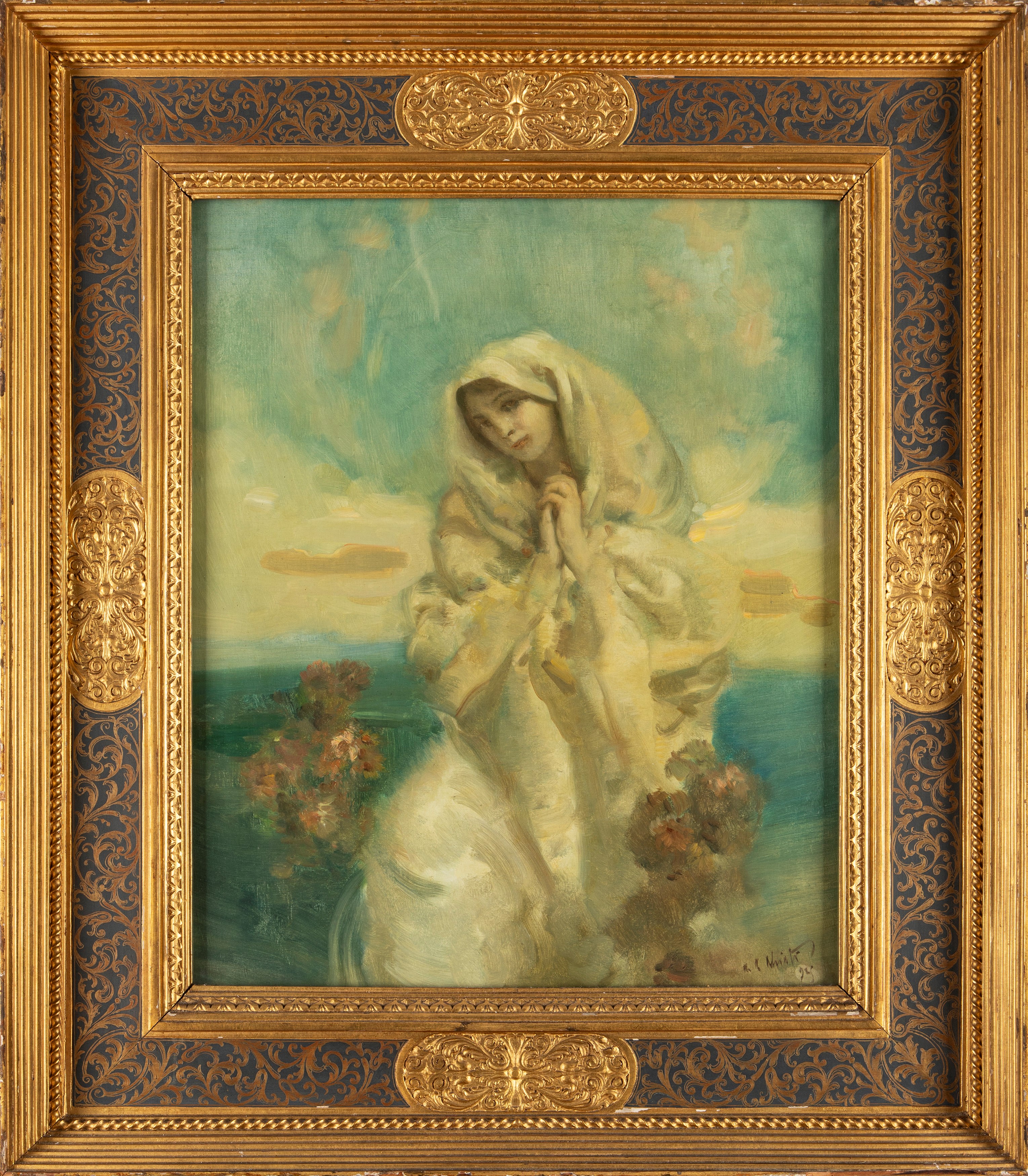 Ambrogio Alciati - Vergine, olio su tela, 1925