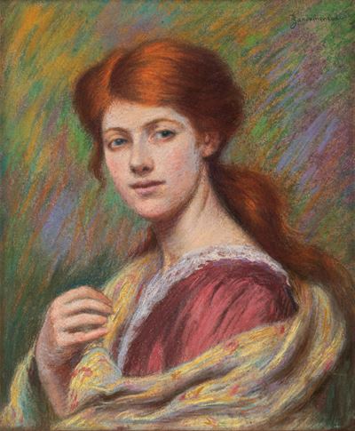 Signorina con Scialle Giallo
