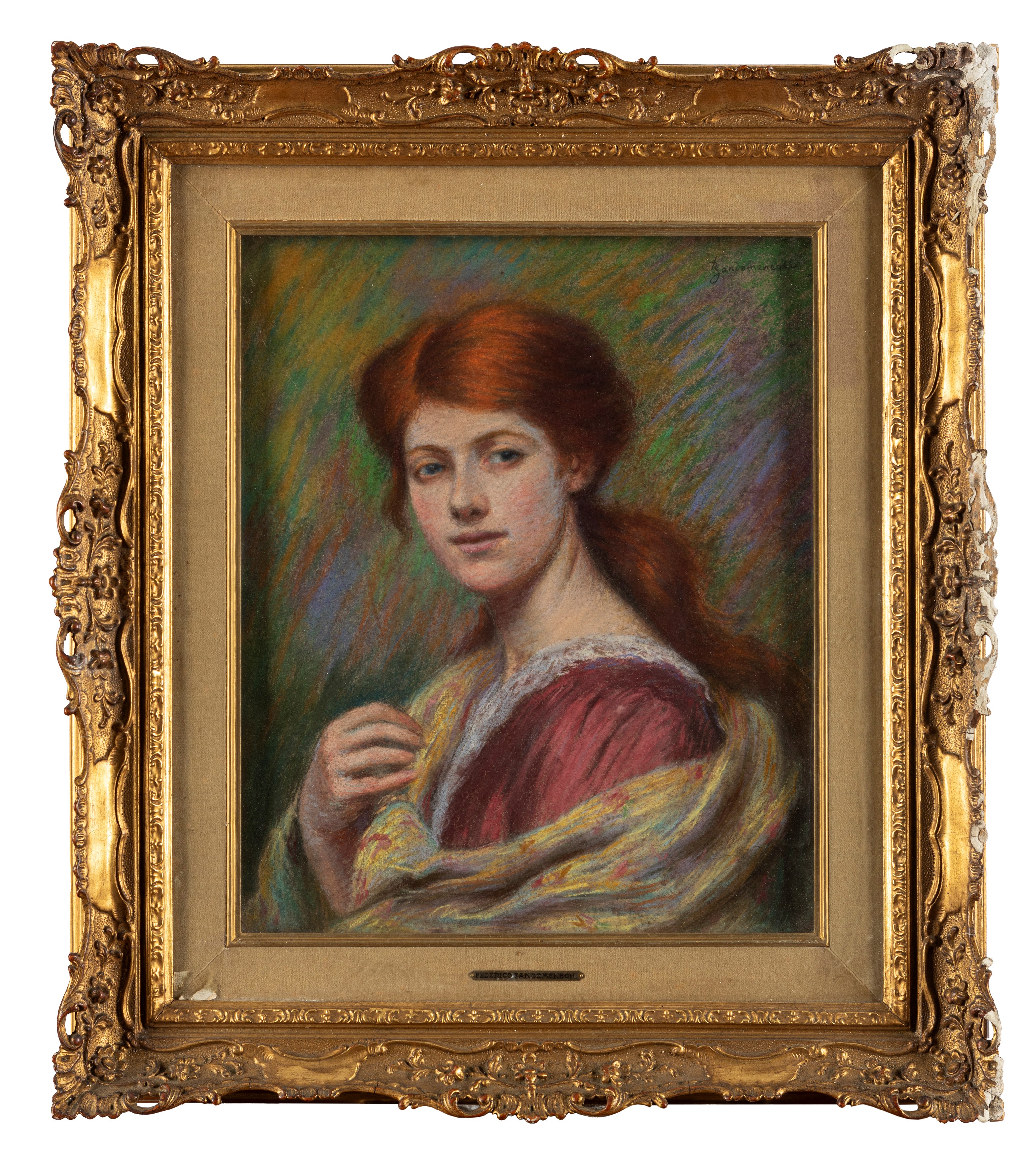 Federico Zandomeneghi - Signorina con Scialle Giallo