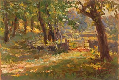 Boschi del paradiso, olio su tavola