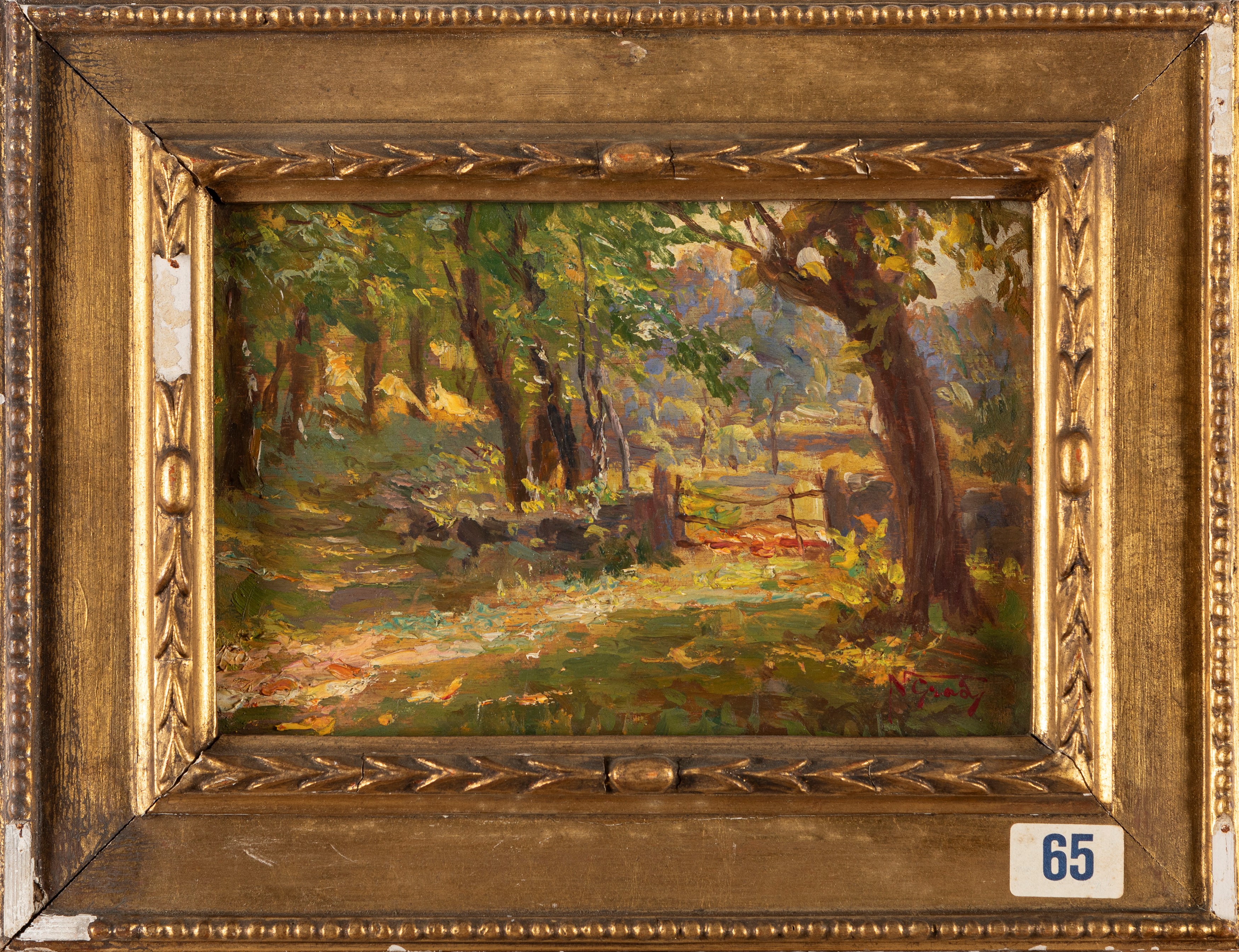 Luigi Napoleone Grady - Boschi del paradiso, olio su tavola