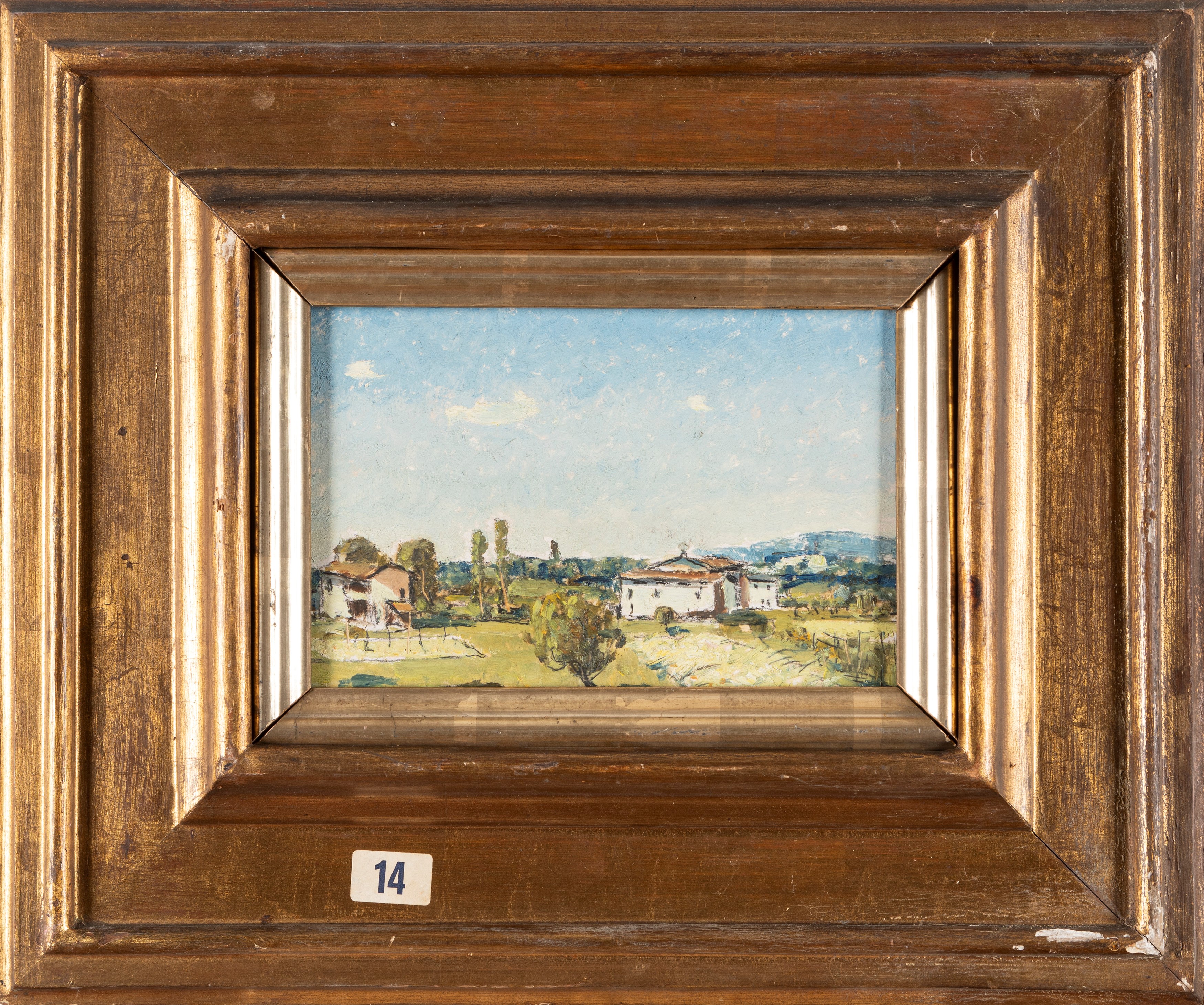 Domenico De Bernardi - Campagna varesina d'estate, olio su compensato
