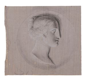 Medaglione con profilo femminile