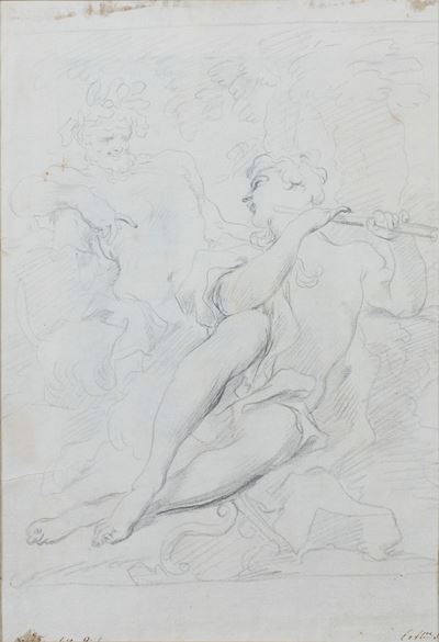 Apollo e Marsia, matita su carta