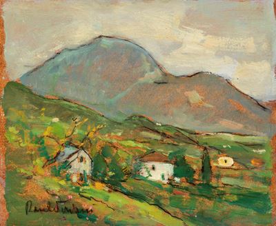 Val d'Intelvi, olio su cartone pressato