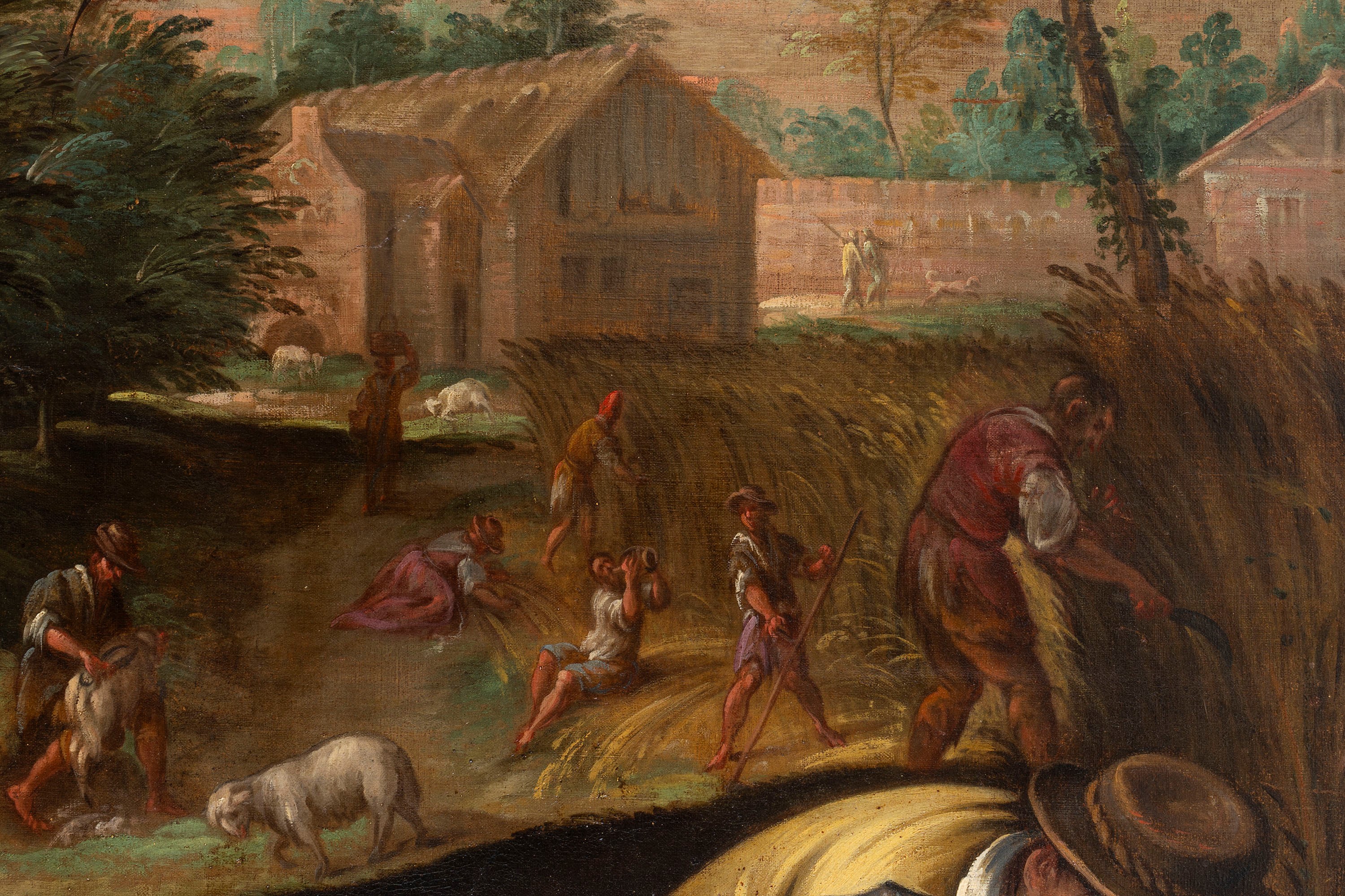 Ambito dei Bassano, Secolo XVII - Autore non identificato, Estate (La mietitura), olio su tela