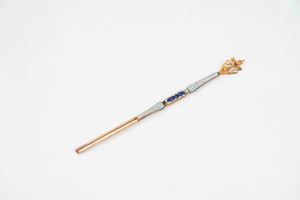  - Golden metal pen with micromosaic, Papal State, late 19th century - early 20th century