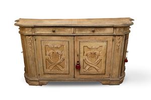  - Sideboard in green lacquered wood, 18th century
