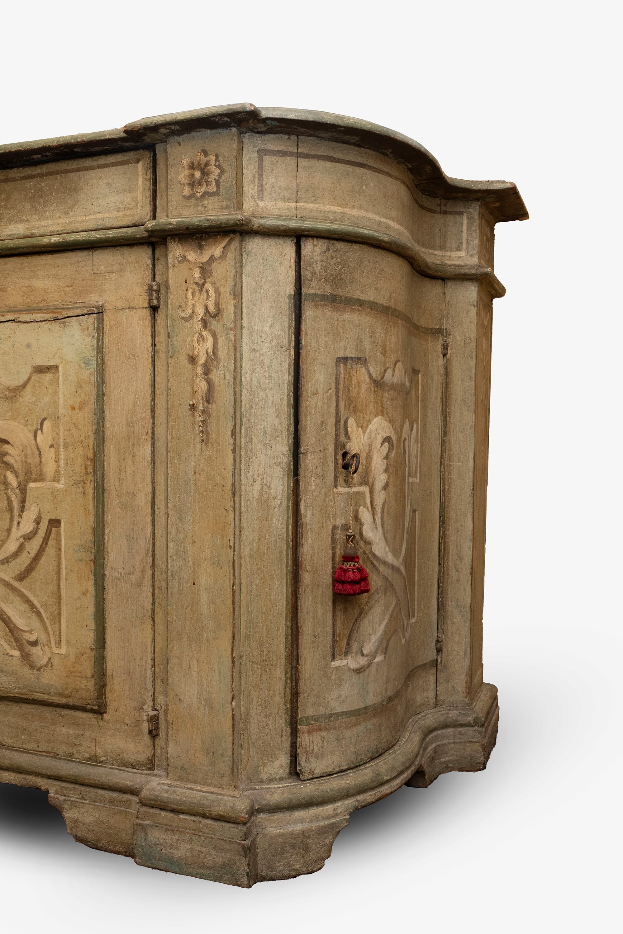 Credenza in Legno Laccato Verde, Secolo XVIII