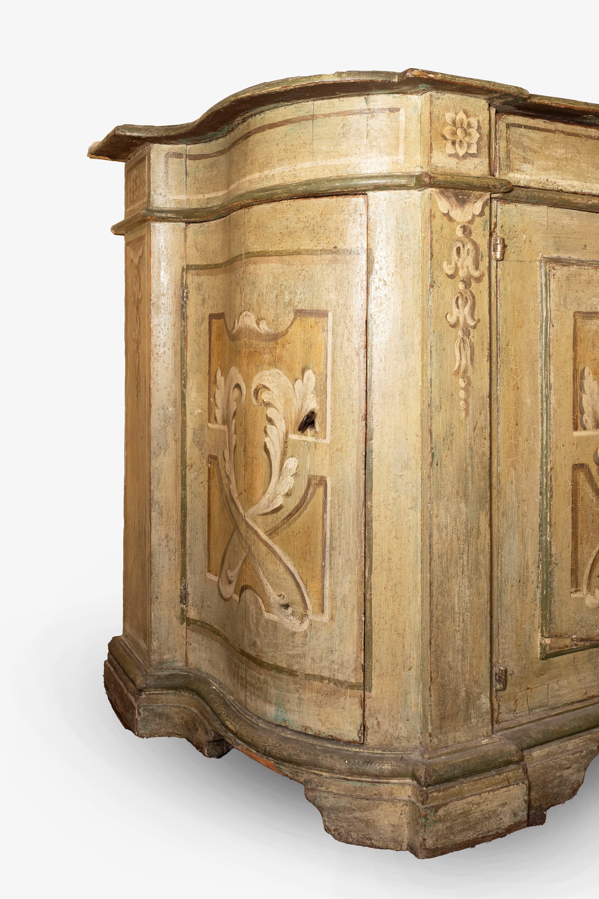 Credenza in Legno Laccato Verde, Secolo XVIII