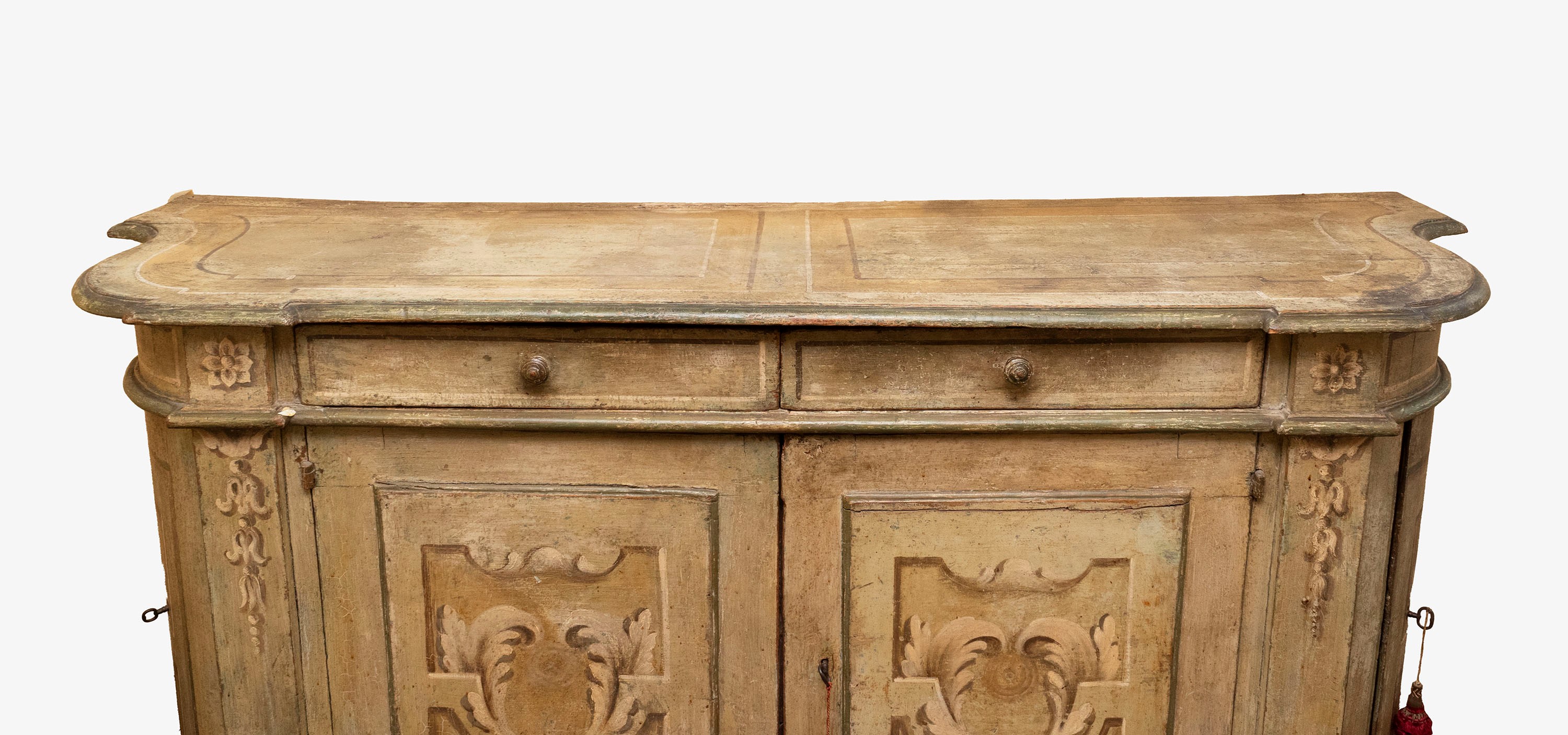 Credenza in Legno Laccato Verde, Secolo XVIII
