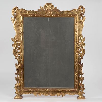 Specchiera in Legno Intagliato e Dorato, Secolo XX