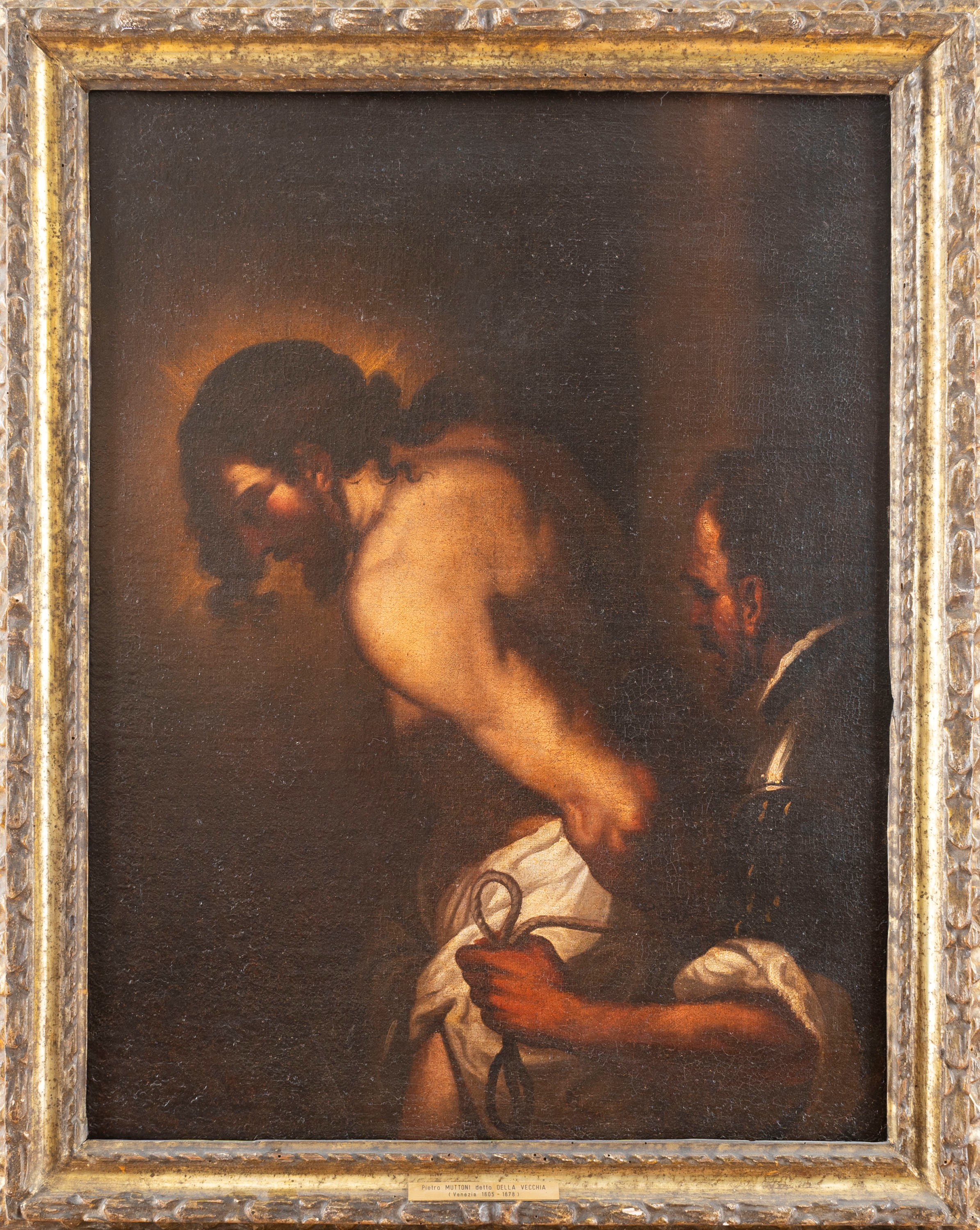 Scuola Veneta, Secolo XVII - Palma il Giovane, Cristo alla colonna, olio su tela