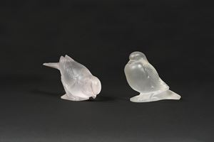 Lalique Renè - Two little birds in satin crystal