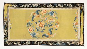  - Silk embroidery with floral pattern, China, early 20th century