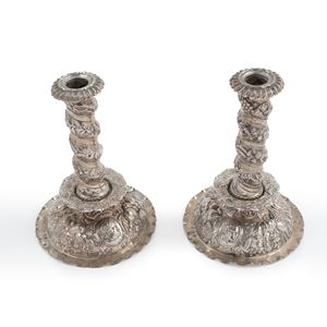 Pair of silver candlesticks