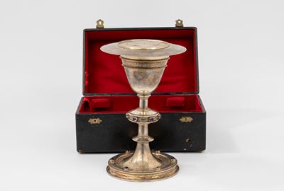 Grande Calice in Argento con Piattino, Francia Fine Secolo XIX