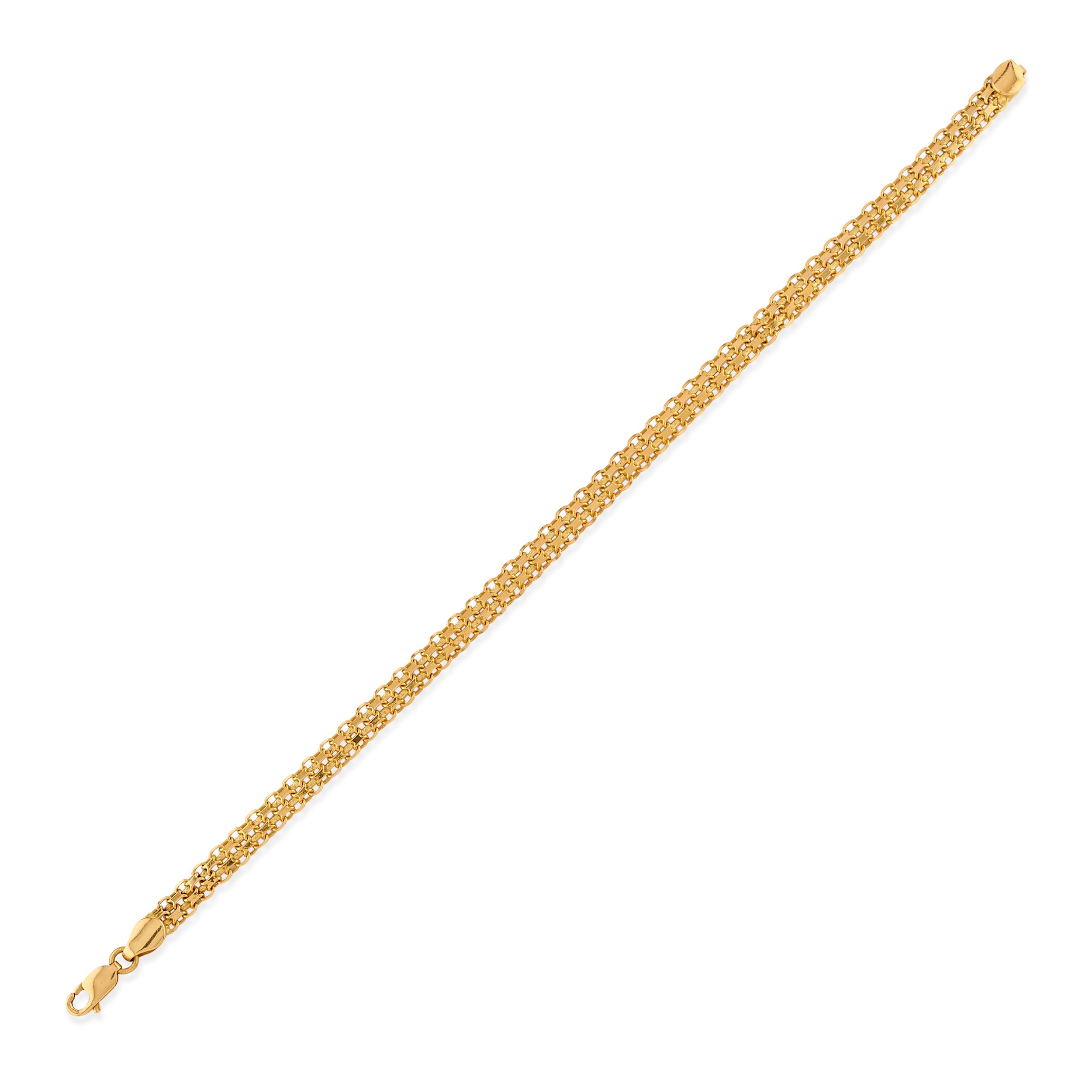 Bracciali in oro giallo 18k, sei esemplari con maglie differenti