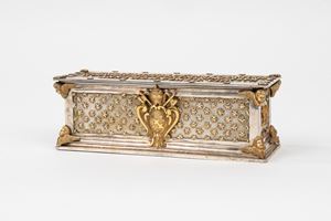  - Silver casket with golden applications, Rome, early 20th century