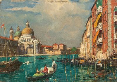 Venezia, Canal Grande, olio su compensato