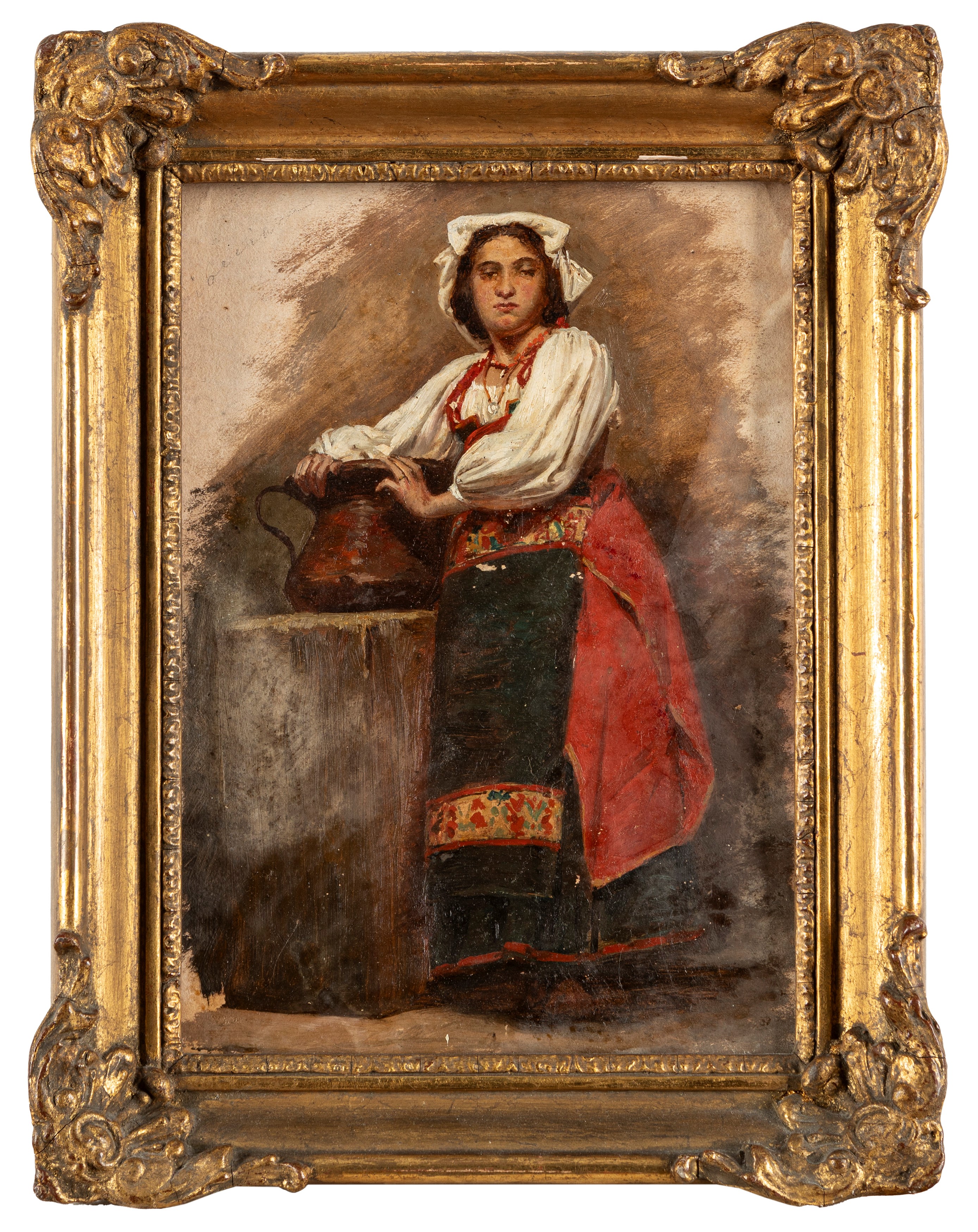 Attribuito a Enrico Bartolomei (foligno 1815-roma 1901) - Autore sconosciuto, La ciociara – olio ...