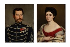 Bartolomei Enrico - Portrait of Cavaliere Cesare Regazzoni and Portrait of Donna Maria Candiotti Regazzoni
