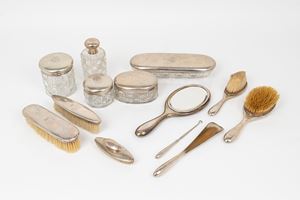  - Toilet set in Baccarat crystal and silver, early 20th century