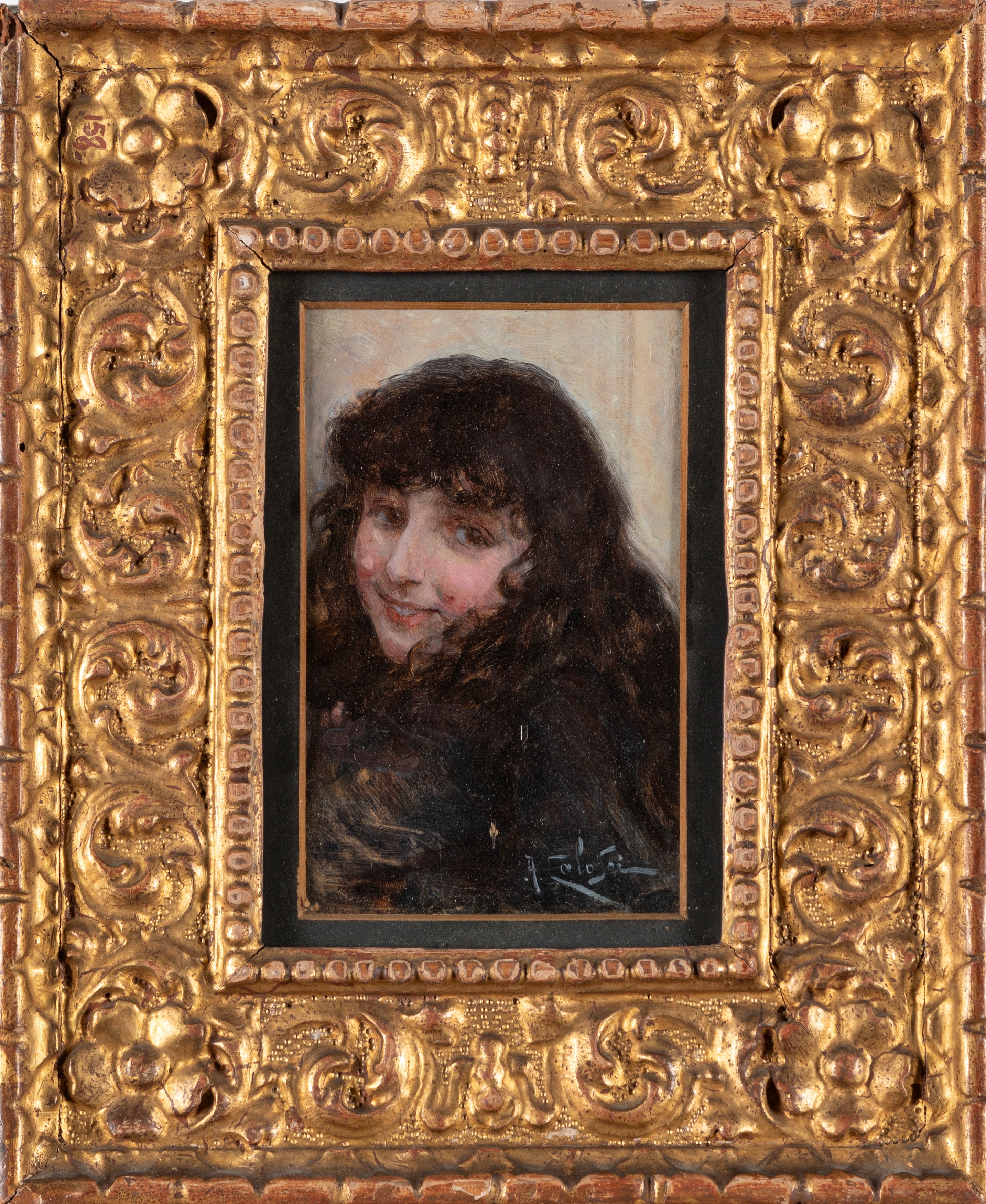 Arturo Calosci - Vezzosa, olio su tavola