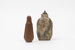  - Two hard stone snuff bottles, China, 20th century