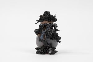  - Agate vase with flowering branch, China, 20th century