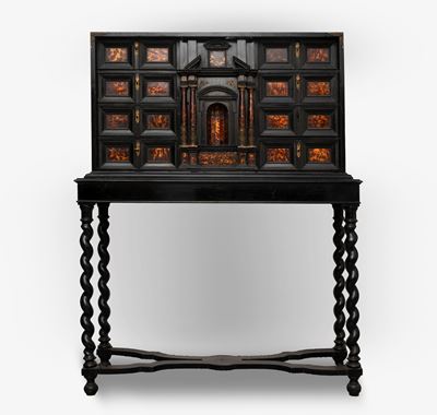 ☼ Monetiere in Legno Ebanizzato e Tartaruga, Fine Secolo XVIII -inizi Secolo XIX