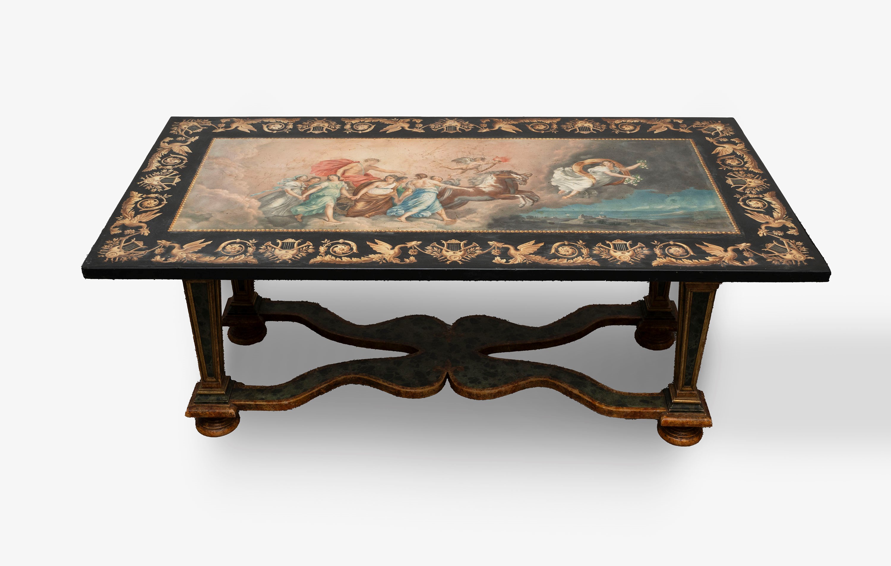 Piano in Scagliola Raffigurante il Carro di Aurora, da Guido Reni, Fine Secolo XVIII