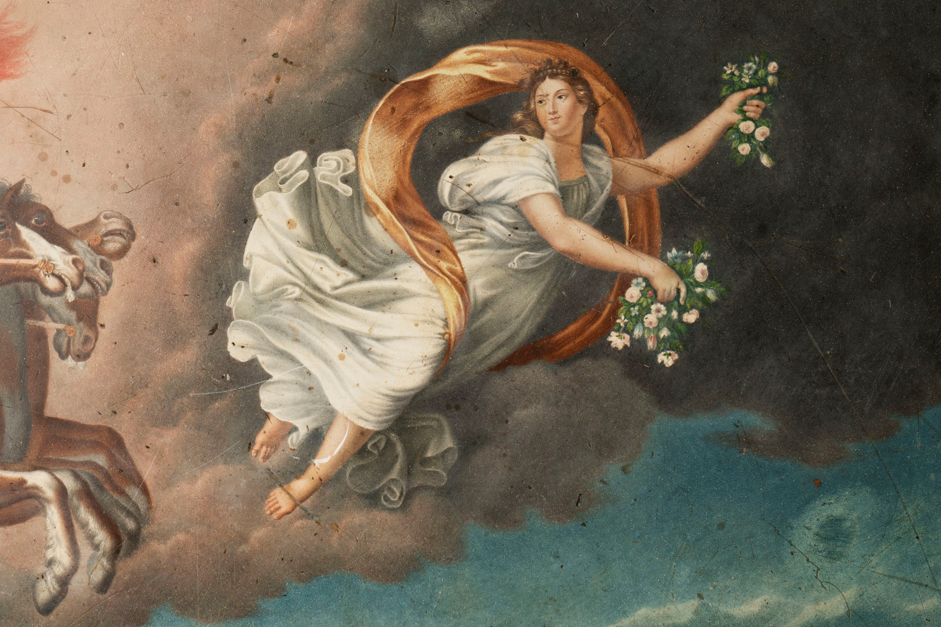 Piano in Scagliola Raffigurante il Carro di Aurora, da Guido Reni, Fine Secolo XVIII