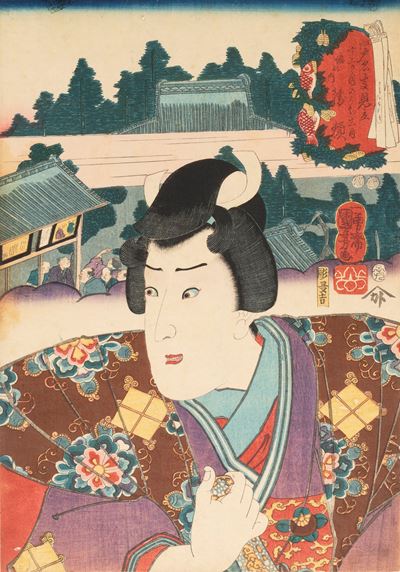 Cinque Xilografie Raffiguranti Figure del Teatro Kabuki, Giappone Fine Secolo XIX - Inizi Secolo ...