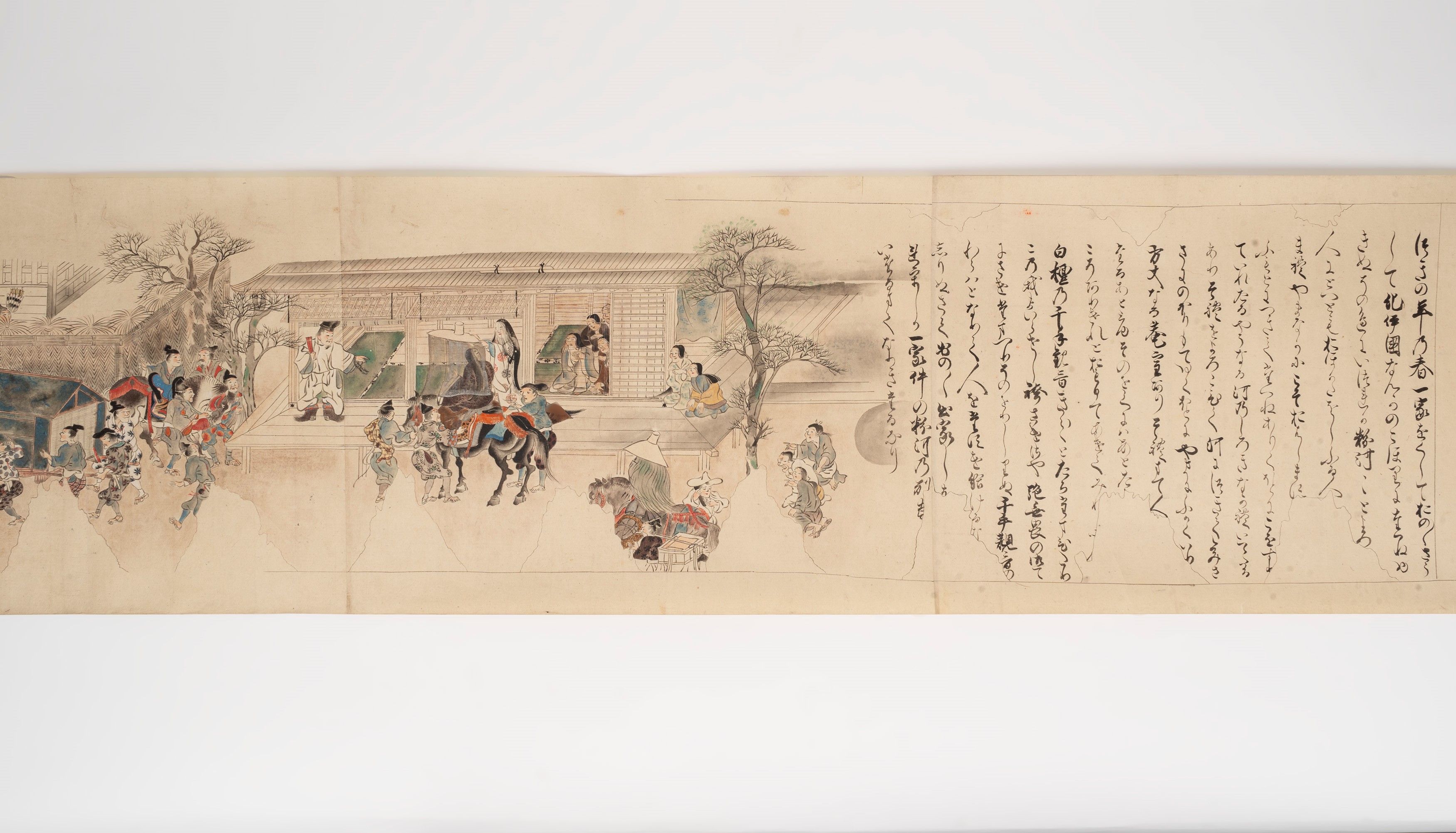 Emakimono su Carta con Scene di Villaggio, Giappone Secolo XIX