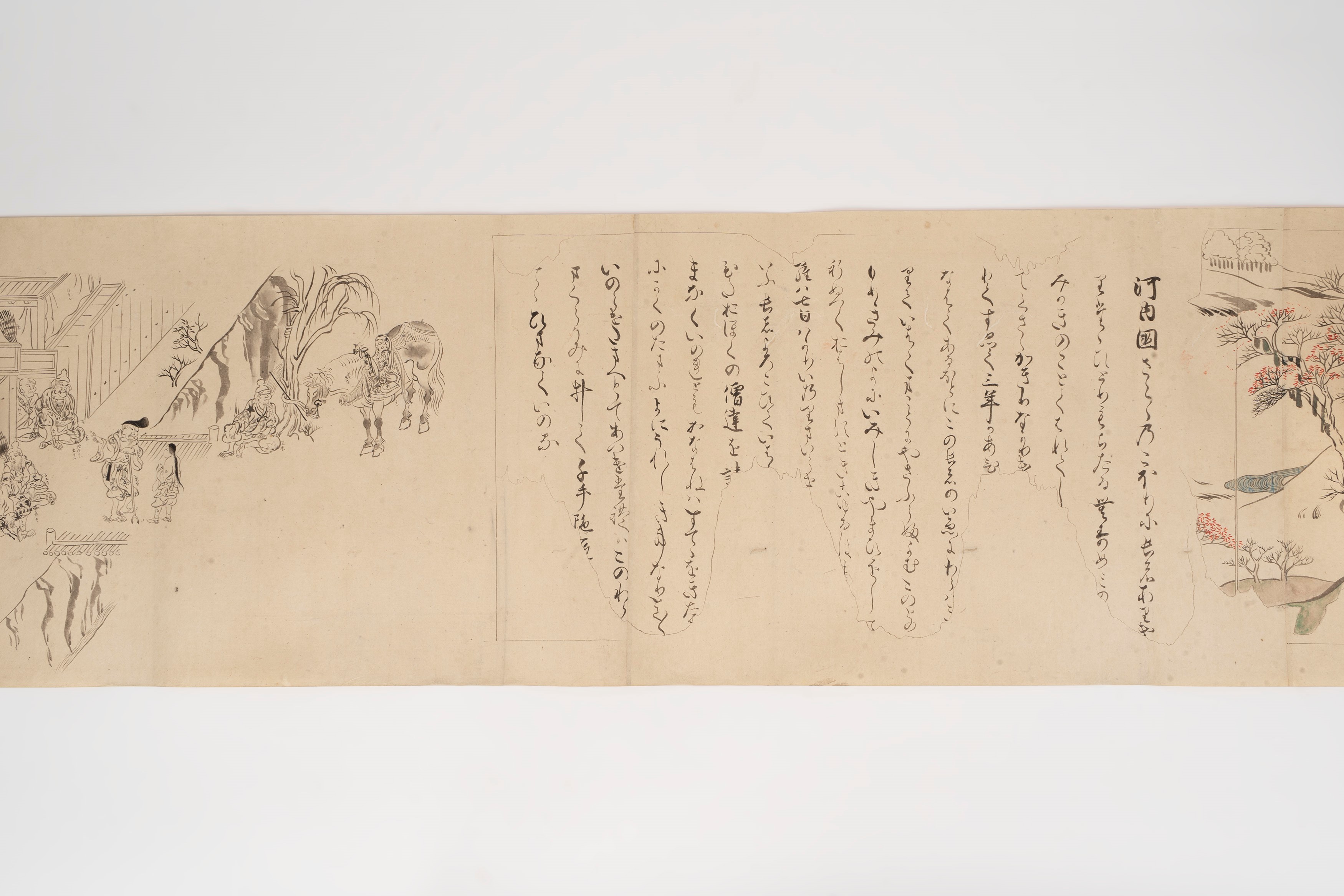 Emakimono su Carta con Scene di Villaggio, Giappone Secolo XIX
