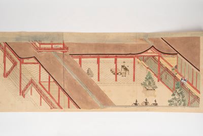 Emakimono su Carta Raffigurante Scene di Corte, Giappone Secolo XIX